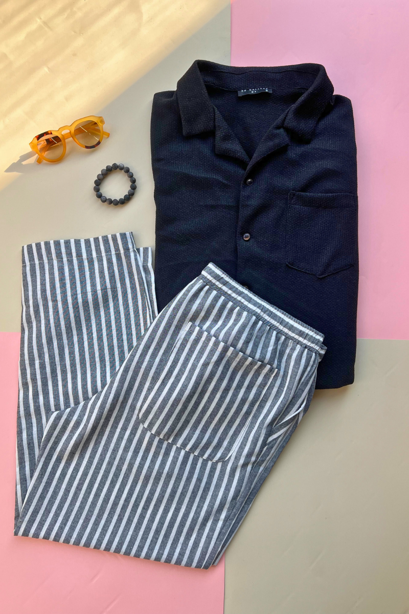 PANTALÓN RELAXED LINO RAYAS